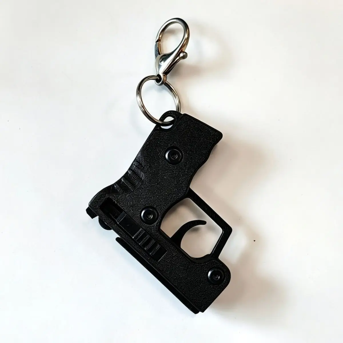 Outdoor Portable EDC Mini Transmitter Keychain 3D Printed Mechanical Handmade Fly Gun Toy Tool