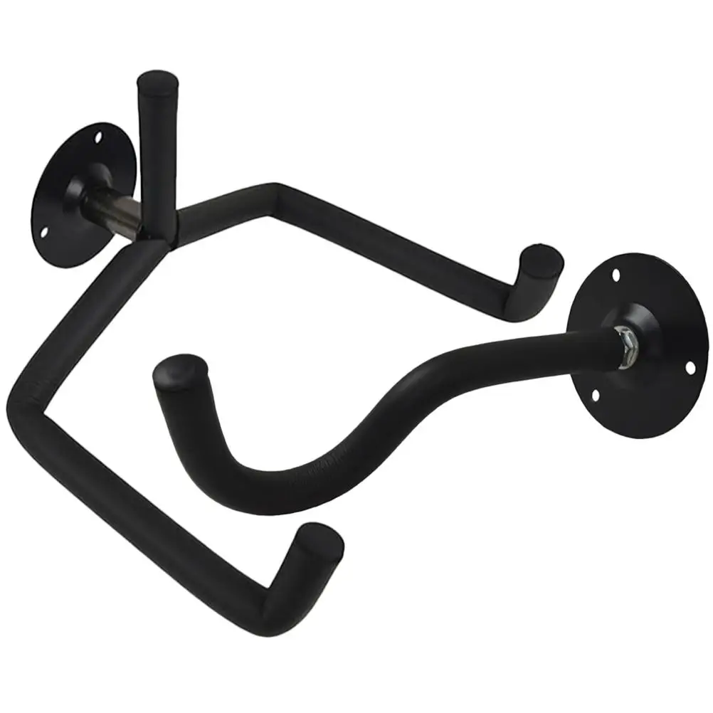 

1 set Guitar Wall Mount Hanger Black Horizontal Display Rack Detachable Diagonal Hook Set G8B Stable Strong Practical