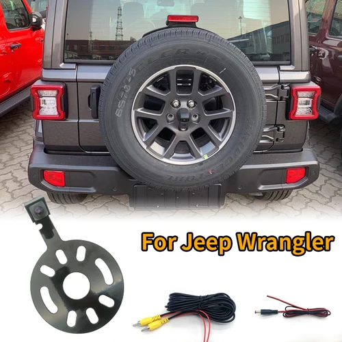 Imagen 2 del producto Cámara de marcha atrás de respaldo impermeable de alta definición para Jeep Wrangler 2007-2018 cámara de visión trasera de estante de neumáticos de repuesto de coche