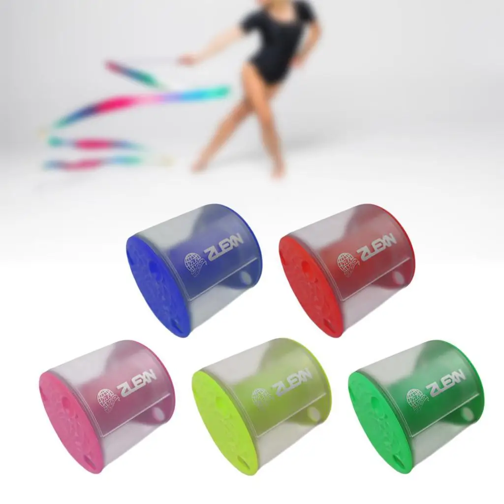 

Rhythmic Gymnastics Ribbon Storage Easy to Carry Portable Container Spool Dispenser Holder Frosted Clear View Dance Ribbon Case