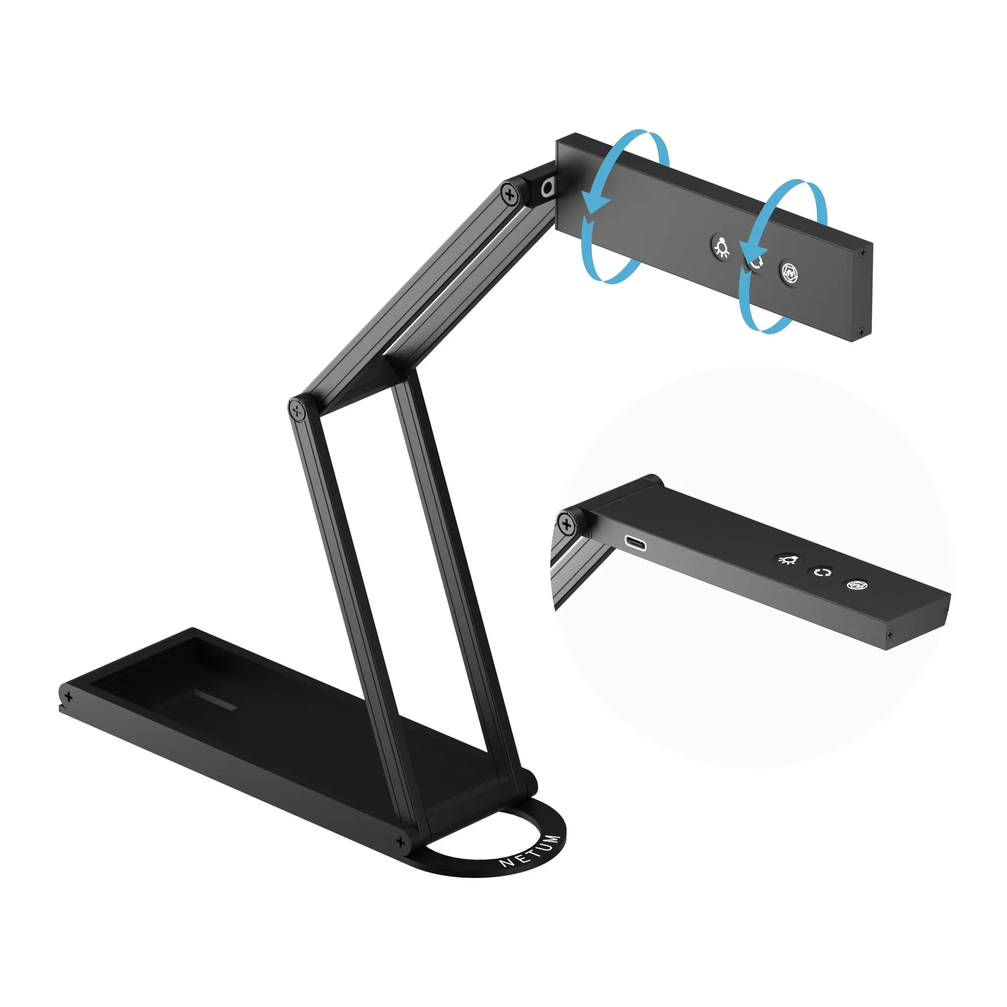 NETUM Document Camera & Webcam 4K with Microphone, USB Visualiser, AutoFocus,Fold for Windows - Remote Teaching & Live Demo