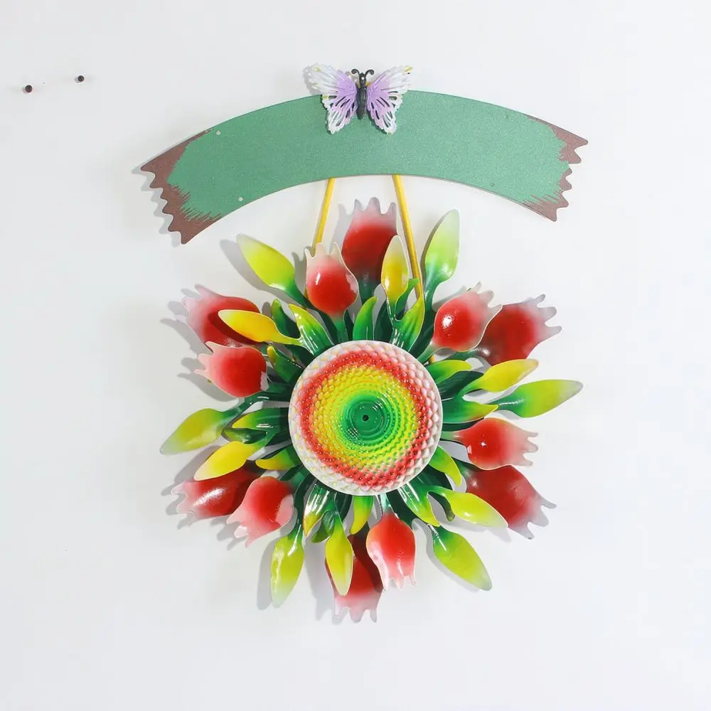 Sunflower Garden Spinner Metal Windmill Outdoor Decor Yard Lawn Landscape Art Dual Rotor Ground Or Wall Mounted