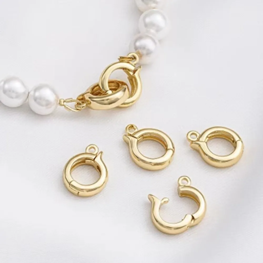 5pcs/set Durable Brass Bail Clasp Connector Round Shape Multi-Functional Enhancer Bail Pendant Pendant Hook Clasp Key Ring