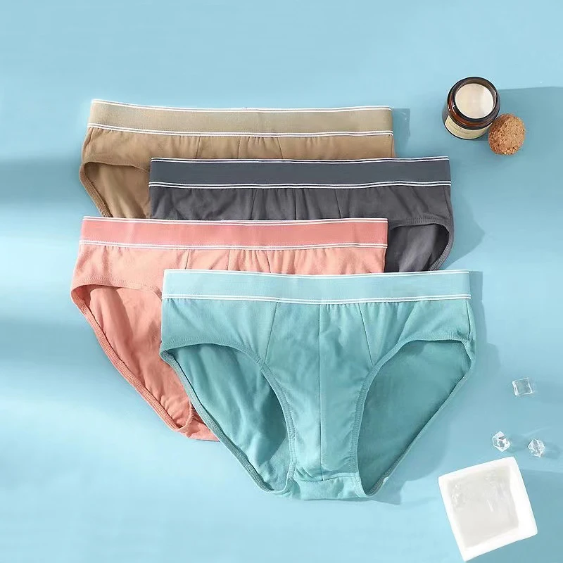 4 Teile/los Sexy Slip Mann Unterwäsche Baumwolle Höschen Solide Calcinha Fit und Bequeme Unterhose Männliche Shorts U Konvexen Dessous