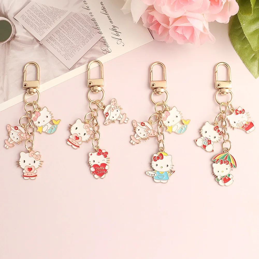 

Hello Kitty Anime Kawaii MINISO Ins Fashion Couple Keychain Pendant Cute Cartoon Bag Decoration Accessories Birthday Gifts Toys