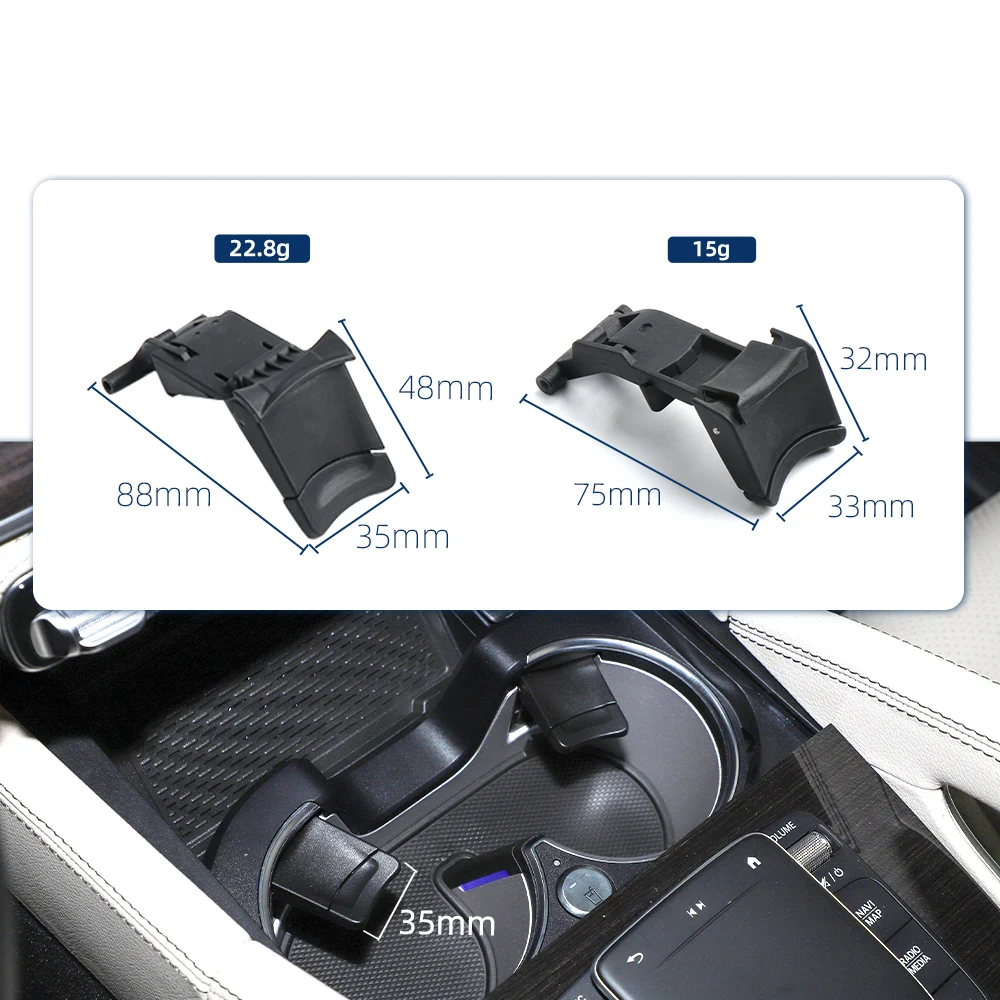 

Front Rear Car Center Console Drink Water Cup Holder Fixed Clip Buckle For Mercedes Benz GLE GLS Class 2020 - 2024 W167
