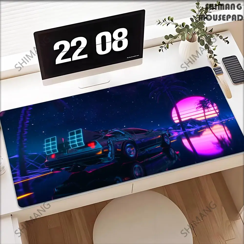 90x40cm Computer Gaming Speed Mouse Pad Back To The Future Large Rubber HD Keyboard Mat New Car Laptop Office Anti-slip Desk Mat