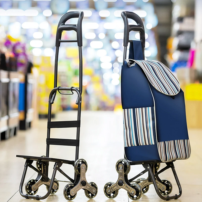 עגלת מכולת קטנה טיפוס מדרגות מתקפל קרוון קטן יד עגלה עגלת קניות