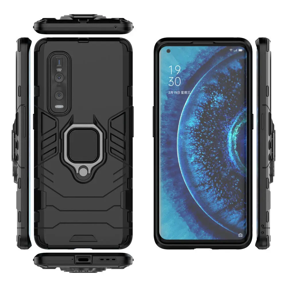 Ring Stand Holder Armor Case Shockproof Stand Cover For OPPO A32 A33 A16s A53s A54s A54 A74 5G A93 Find X2 Lite Neo X3 Pro X5
