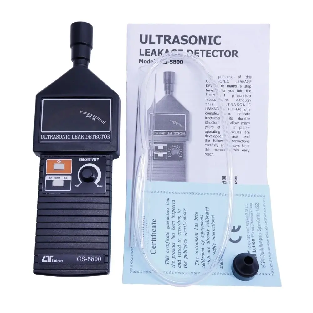 Lutron GS-5800 เครื่องตรวจจับการรั่วไหลแบบอัลตราโซนิกความดันสูญญากาศน้ําแก๊สหรือเครื่องวัดการรั่วไหลของอากาศ 20 ถึง 100 KHz