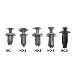 Guardabarros de parachoques Universal para coche, remaches de plástico con orificio de 5mm, tornillo de expansión, Clips de sujeción, 50 piezas