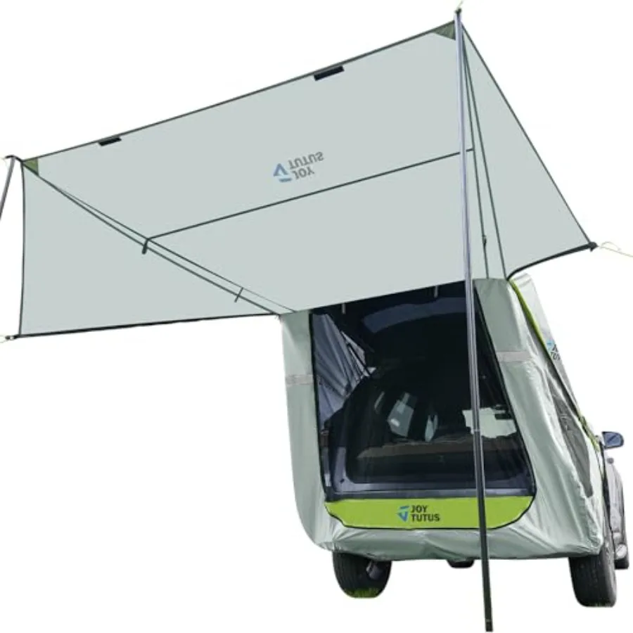 

SUV Tailgate Tent with Three Sides Awning and Poles Water Resistant SUV Camping Tent with Car Roof Cover Tent Attaches to Car T