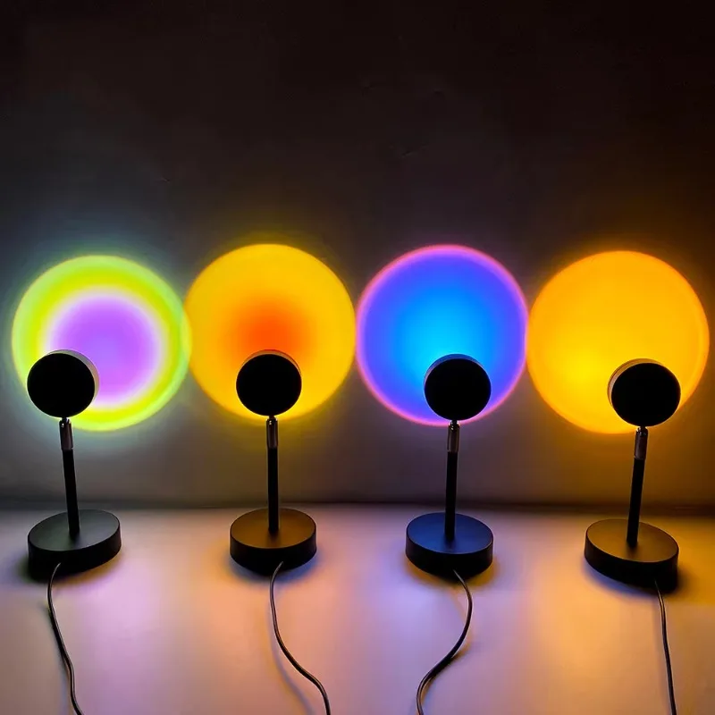 

Modern Led Sunset Light Night Floor Light 180 Degree Rainbow Sunset Projector Light Home Decoration