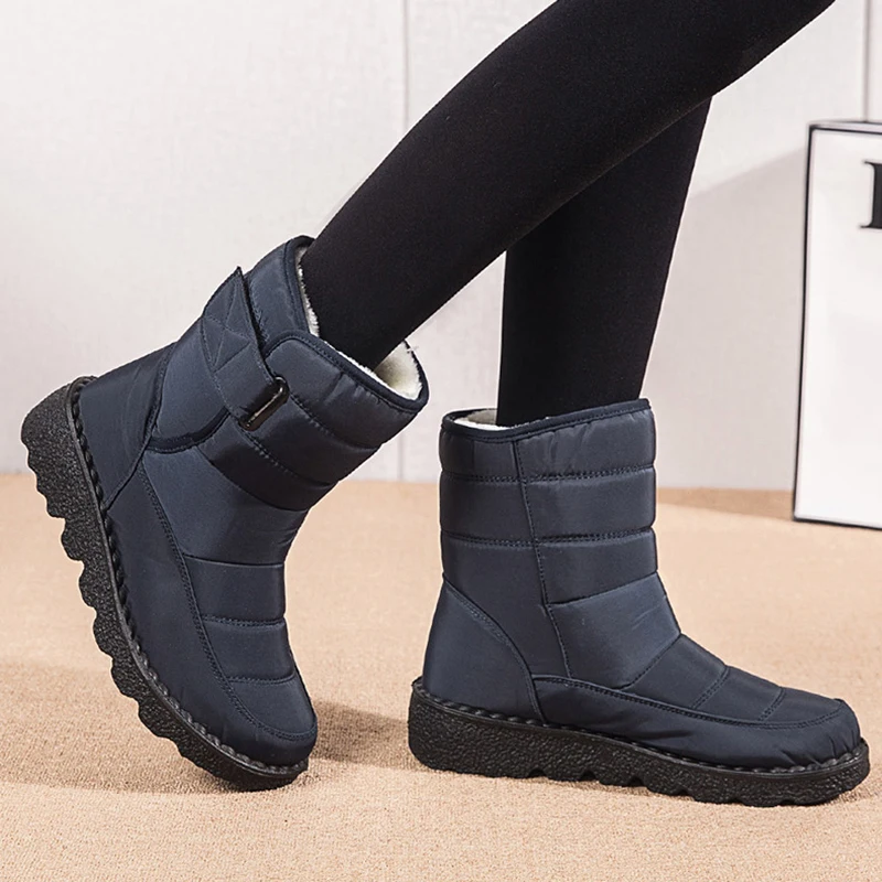 Boots Women Snow Fur Women\'s Boots Platform Women Shoes Plus Size Keep Warm Shoes Woman New Flat Botas Mujer Winter Boots