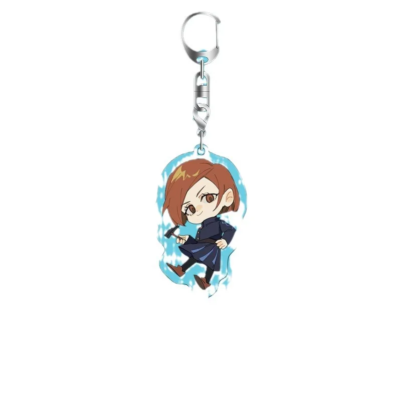 Jujutsu Kaisen Portachiavi in acrilico Ciondolo anime Fascino bifacciale Carino Q Versione Accessorio cosplay Regalo per la collezione di fan