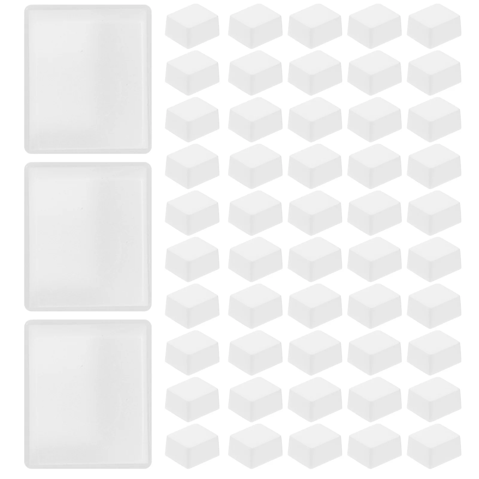 50 قطعة من المنصات المائية بنصف مقلاة صواني بلاستيكية فارغة لتخزين الدهانات الصلبة تصميم مدمج قابل للغسل مثالي للاستخدام في الهواء الطلق #3