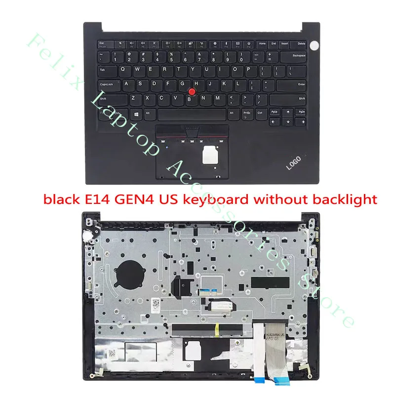 Imagem -04 - Lenovo-substituição do Portátil Thinkpad com Descanso da Palma E14 Gen2 Gen3 Gen4 Teclado dos Eua