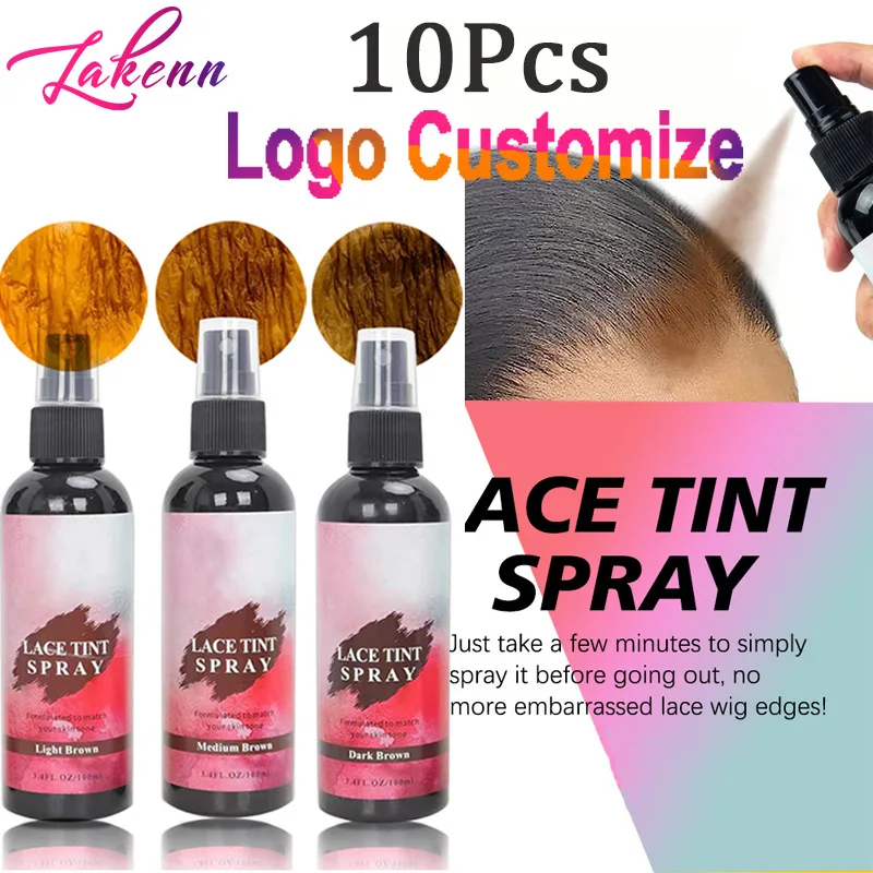 

10Pcs Lace Tint Spray 100Ml 3.4Oz Lace Dye Spray For Wigs Matching Scalp Tone Nature Look Tinted Lace Aerosol Spray Quick Dry