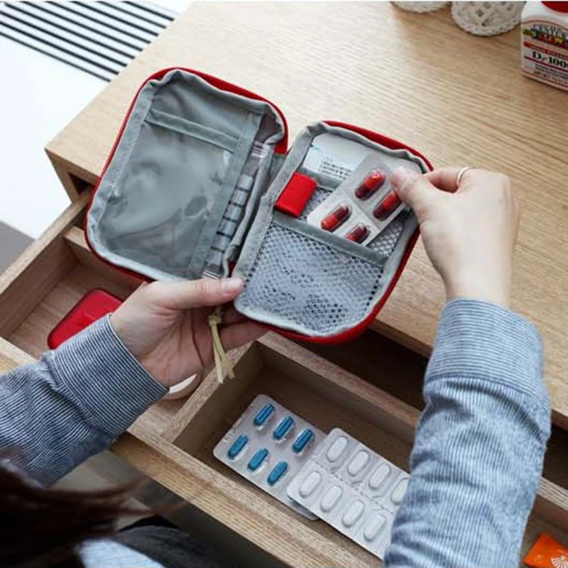 Portable Travel Medicine Bag Mini First Aid Kit Medicine Emergency Kits Organizer Outdoor Household Medicine Pill Storage Bag