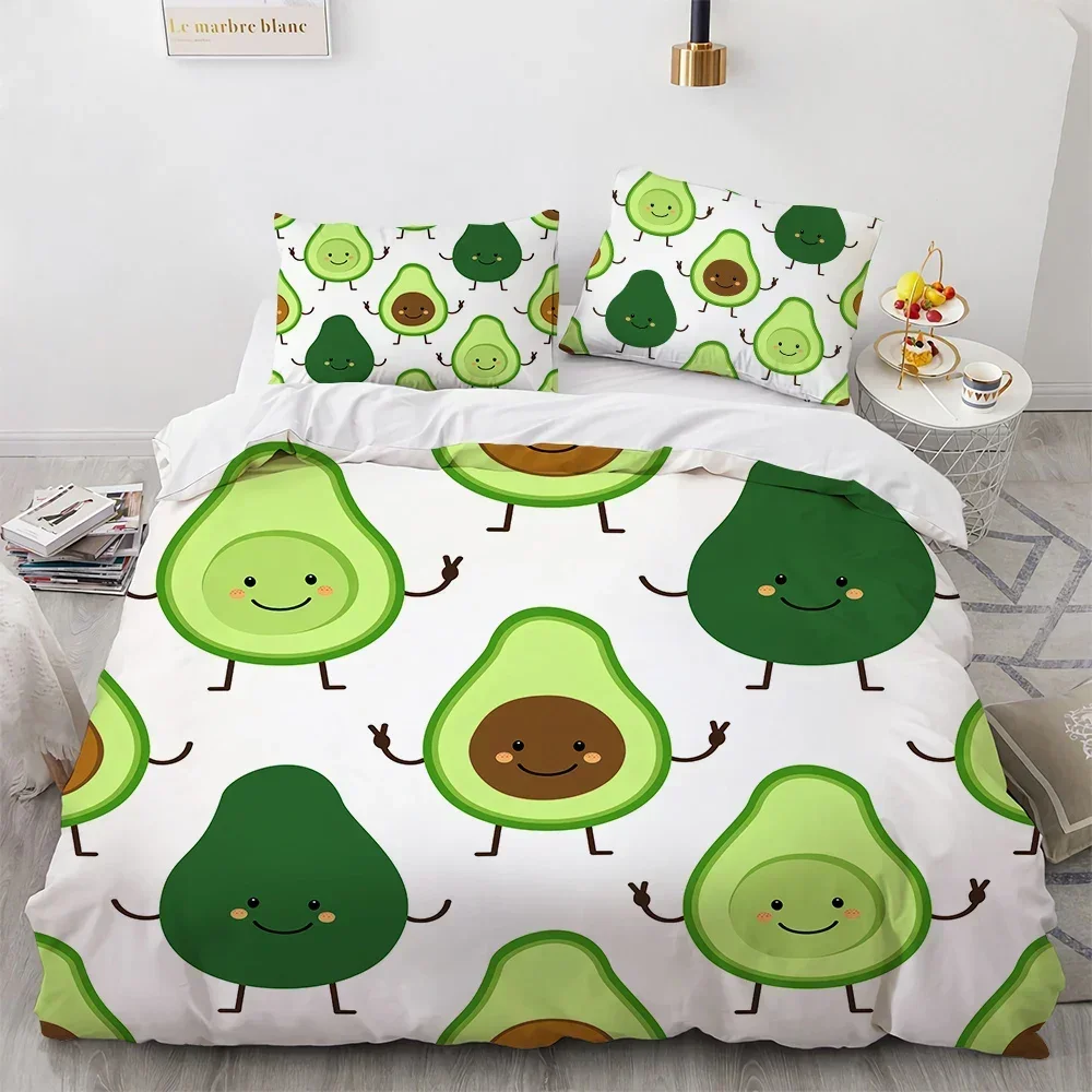 

Cartoon Avocado Fruit Funny Comfortable Duvet Quilt Cover Pillowcase Bedding Set Children Bedroom Decoration Home Textile
