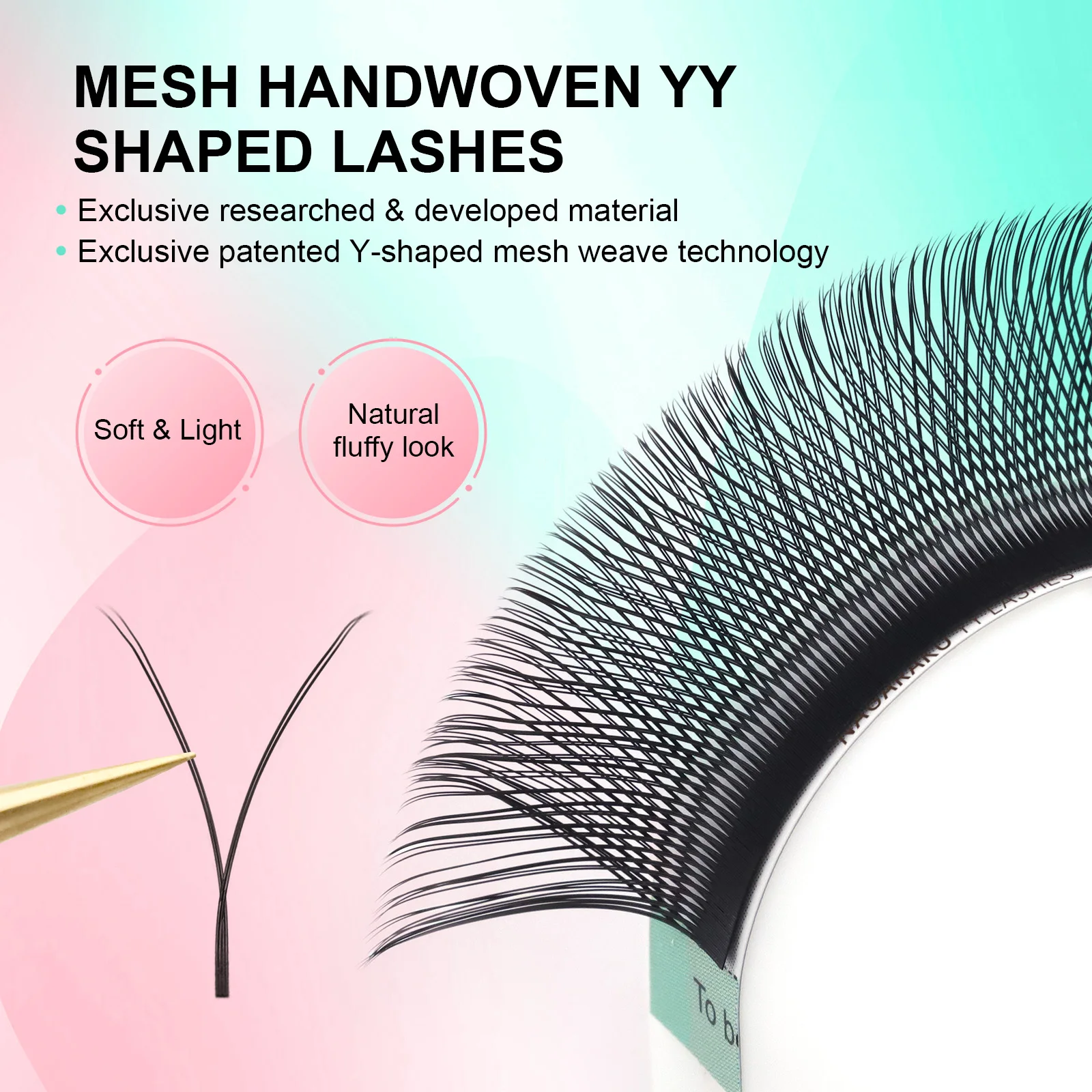 NAGARAKU 6480fans YY Eyelash Extensions High Capacity 54 Rows Handwoven Y Shaped Mesh Technology Wispy Cluster Matte Black