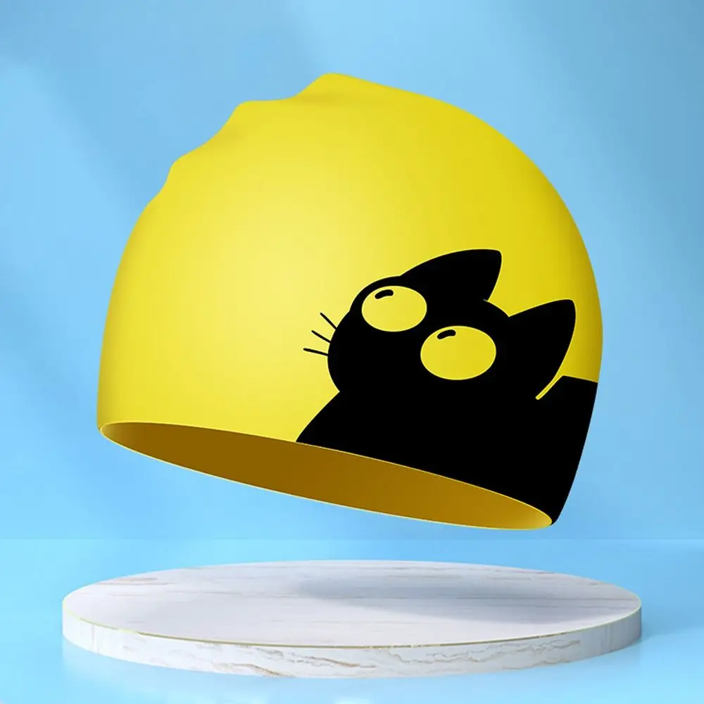 Water Sport Waterproof Children Swimming Cap Elastic Cartoon Swimming Hat Protect Ears Silicone Bathing Hats Cap Swim Pool