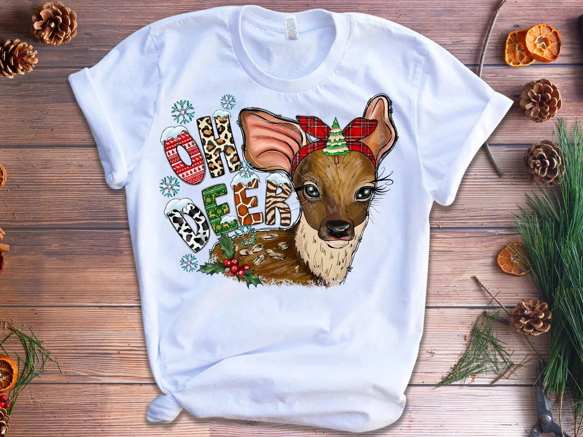 

Hay Girl Hay Caw Graphic Print Tshirt Women Merry Christmas Gift T Shirt Femme Dog/Pig/Sloth/Deer Animal T-Shirt Femlae Tops