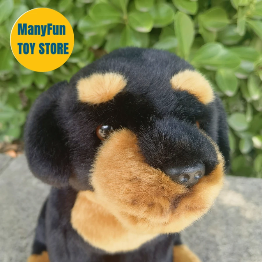 Realistic ROTTWEILER High Fidelity Cute Plushie Guard Dog Plush Toys Lifelike Animals Simulation Stuffed Doll Toy Gifts For Kids