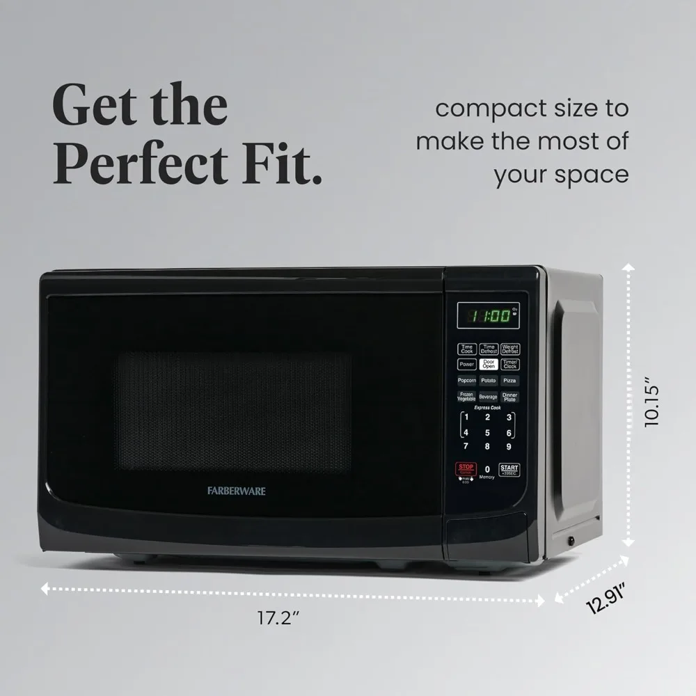 Countertop Microwave 700 Watts, 0.7 Cu. Ft. - Microwave Oven With LED Lighting and Child Lock
