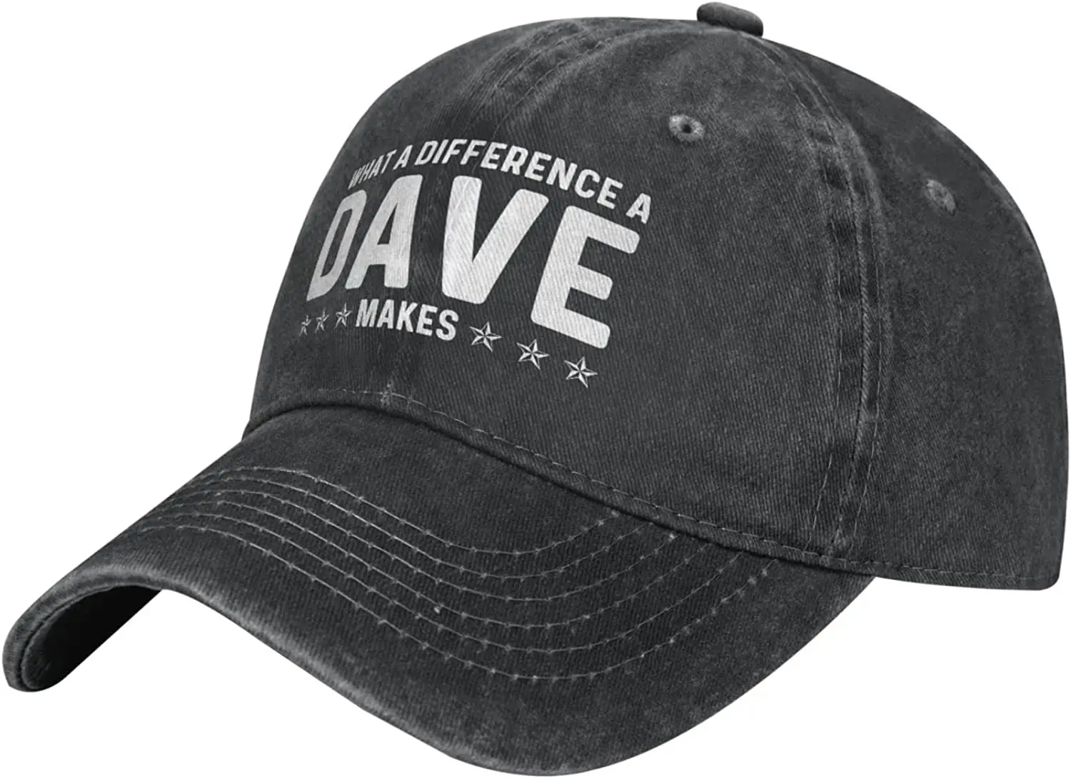 Wat een verschil, een Dave maakt Denim Baseball Cap Hoed voor Mannen Papa Hoed met Design Hoeden Vier Seizoenen Casual Polyester One Size