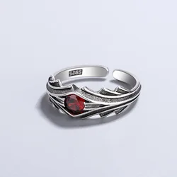 925 Sterling Silver Red Zircon Rings For Women Fashion High Quality Fine Jewelry Accessories Everything Jewellery