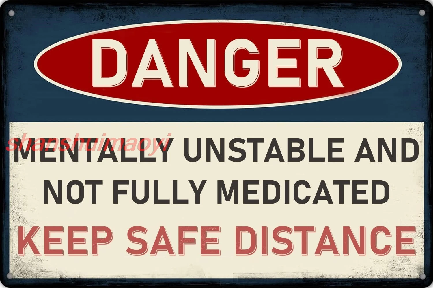 Забавный винтажный металлический жестяной знак, знак опасности, менточно нестабильный и не полностью лекарственный, безопасный, настенный декор на расстоянии, табличка для дома