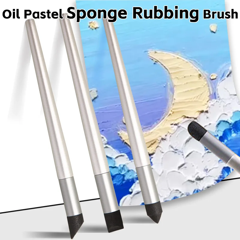 Bolígrafo de esponja para frotar, cepillo Pastel al óleo reutilizable y lavable para detalles, aclaramiento, perfecto para artistas, adultos y aficionados, 3 uds.
