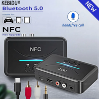 KEBIDU NFC 5.0 Bluetooth Receiver A2DP AUX 3.5mm RCA Jack USB Smart Playback Stereo Audio Wireless Adapter For Car Kit Speaker