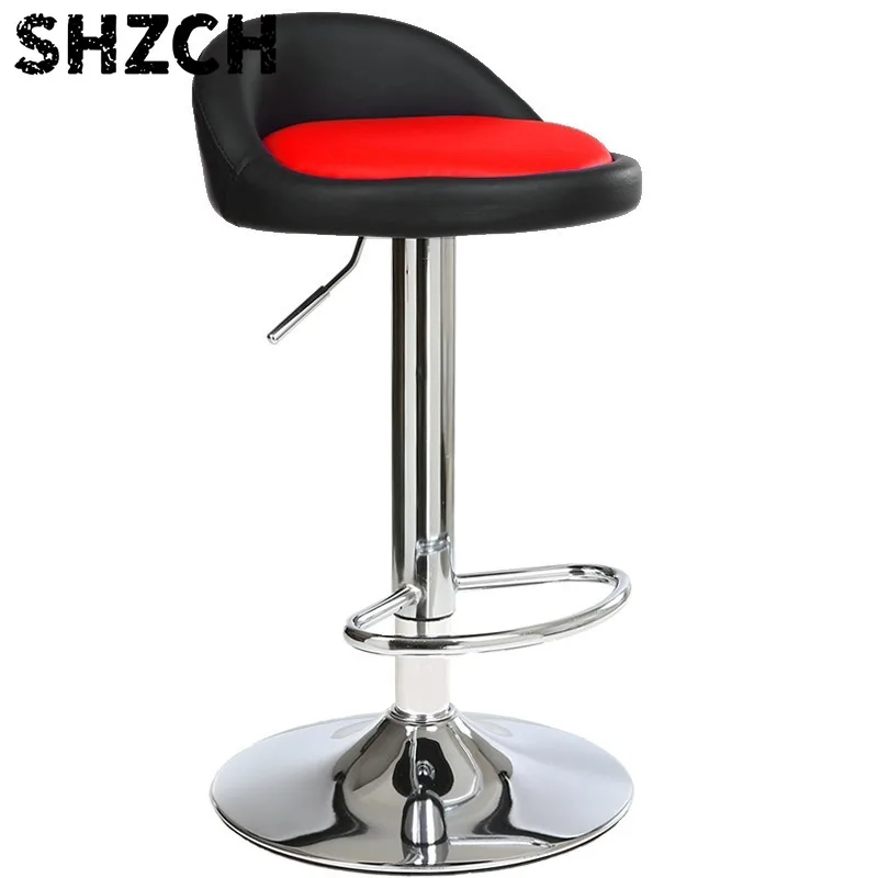 Modern Simple Bar Stool with Swivel Height Adjustment Comfortable Reception Cashier Counter Chair for Commercial Pub Use