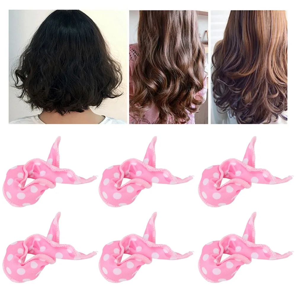 20pcs Soft Sponge Hair Curler Rollers Flexible Pink Color Sleep Curler Rollers Bendable Design Soft Hair Styling Rollers
