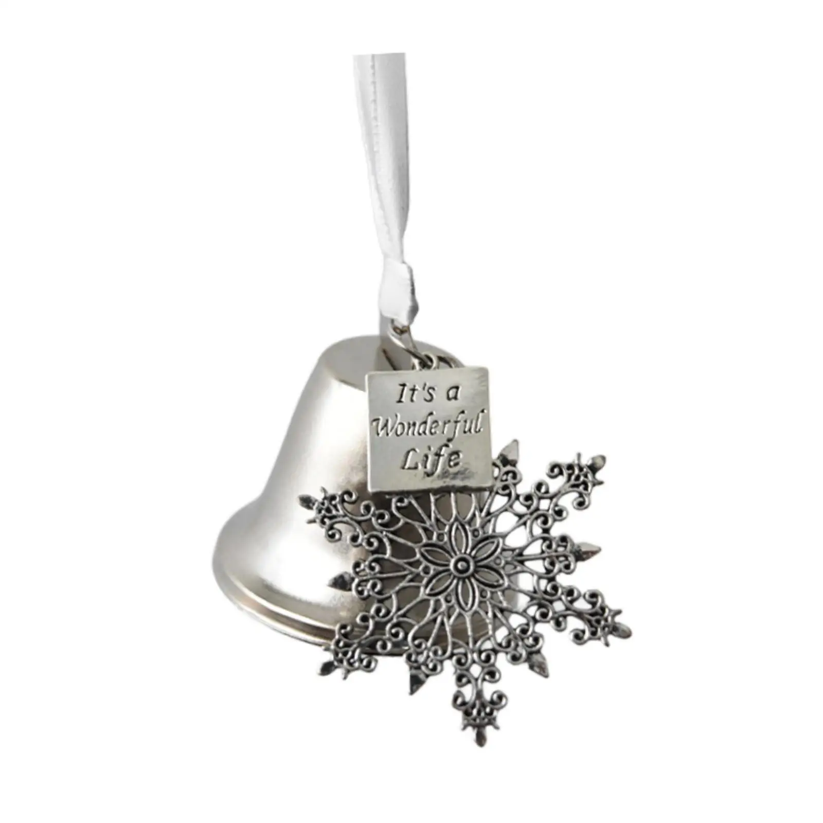 Christmas Bell Ornament with Snowflake Unique Inspired Charm Christmas Decor for Party Holiday Fireplace New Year Anniversary