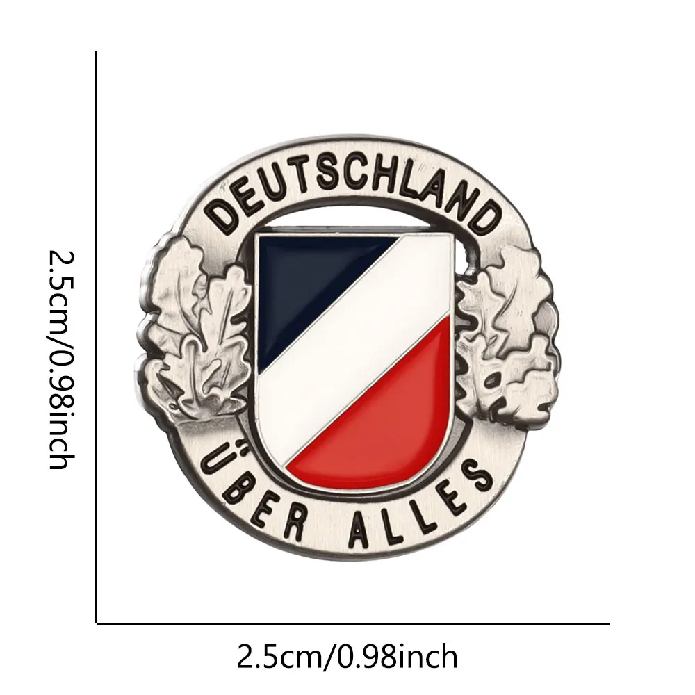German Flag Pin Oak Leaf Brooch Retro Black Germany Badge Hat Pin Deutsche Jewelry Men Patriot Gift