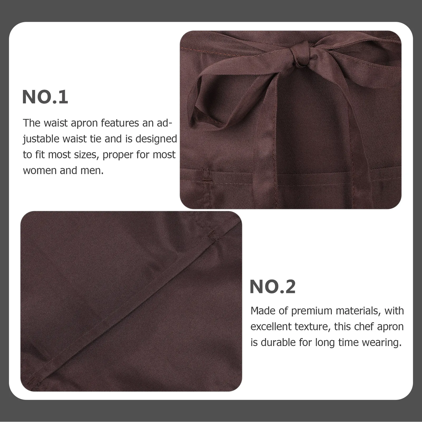 

1pcs Premium Chef Waist Adjustable Unisex Server For Restaurant Bistro Kitchen Bartender Workwear Half Apron With Pocket