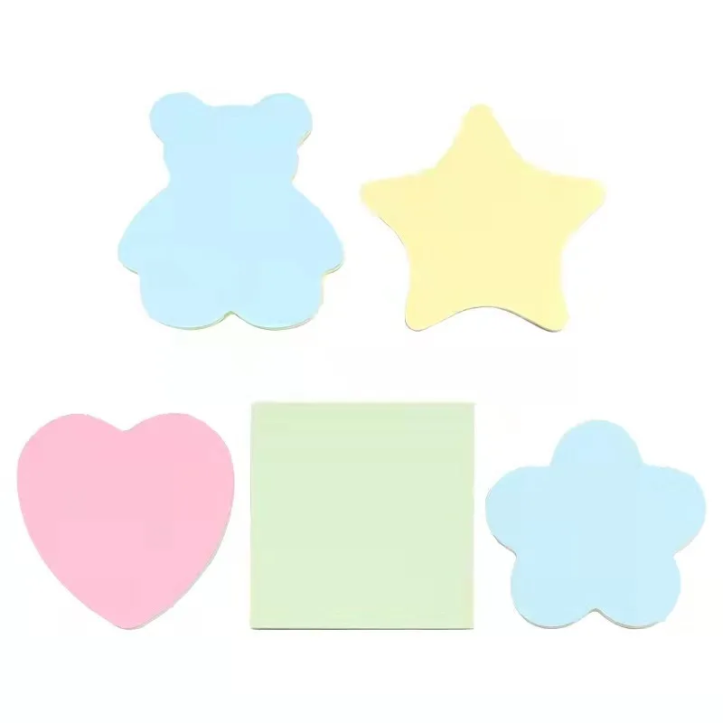 1Book Kleurrijke Sticky Note Multi-Vorm Vierkante Pijnboom Beer Ster Doek Hart Zelfklevende Notitieblokken DIY School kantoor Accessoire ZYF - afbeelding 2