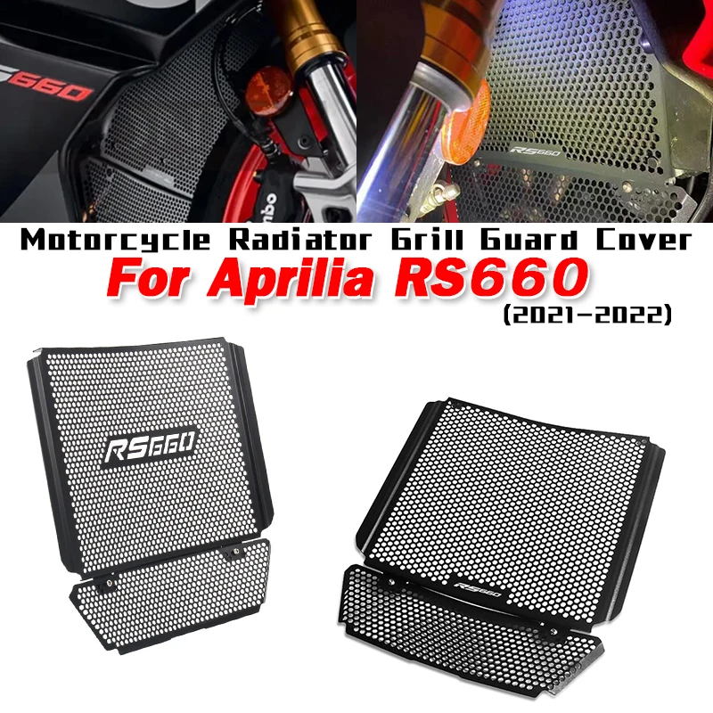 Motocicleta Radiator Grill Guard Protector Cover, Tampa de proteção do motor, Alumínio, Aprilia RS660, 2021-2022, RS 660