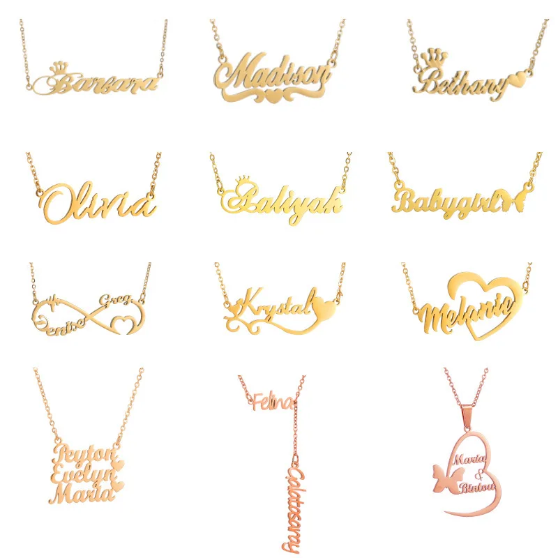 

Duoying Fashion Baby Girls Necklace Personalize Babygirl English Necklace Letter Pendants Stainless Steel Mom Jewelry