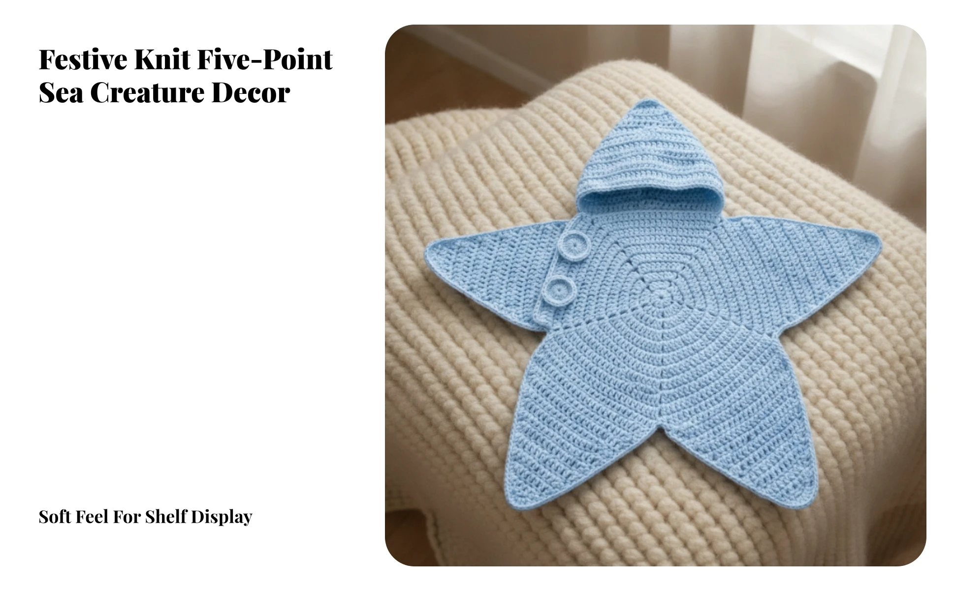 Hooded Star Doll Outfit with Buttons Washable Five-Point Star Doll Garment Long-Lasting Stylish for Holiday Displays