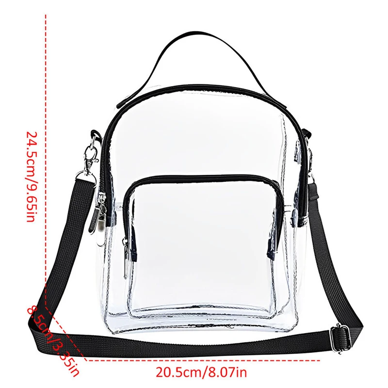 1 pçs pvc transparente crossbody saco das mulheres dos homens universal grande capacidade moda crossbody bolsa tote saco com zíper