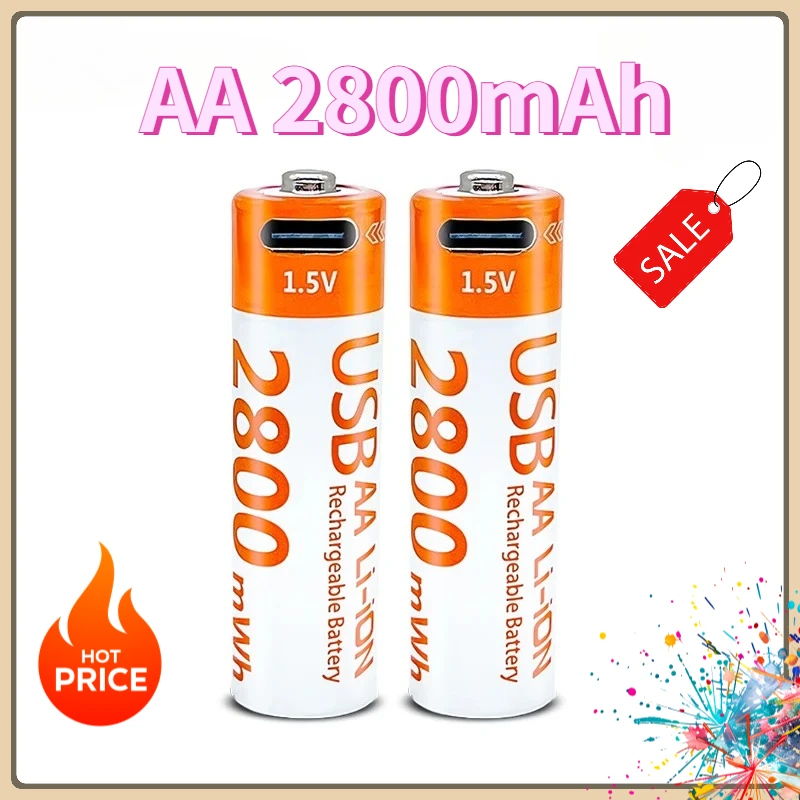 

kuugro USB 1.5V AAA and AA Rechargeable Lithium ion Batteries 1.5V 2800mWh aa Li-ion Batteries+666mWh 1.5V aaa Li-ion Battery