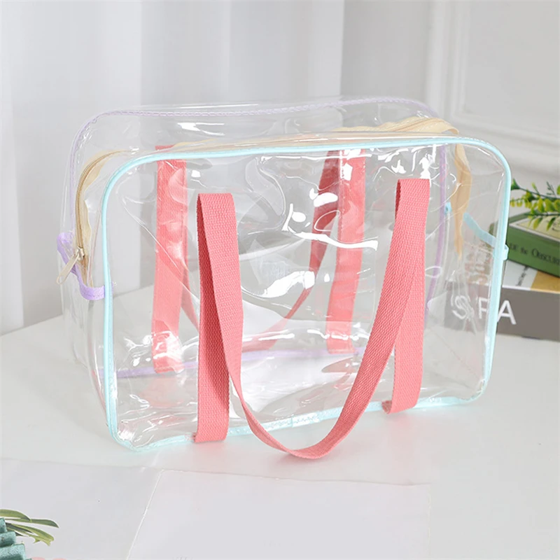 Summer Clear Bags Women Transparent PVC Jelly Handbag Travel Beach Female Shopping Shoulder Bag Waterproof Crossbody Bag Purse