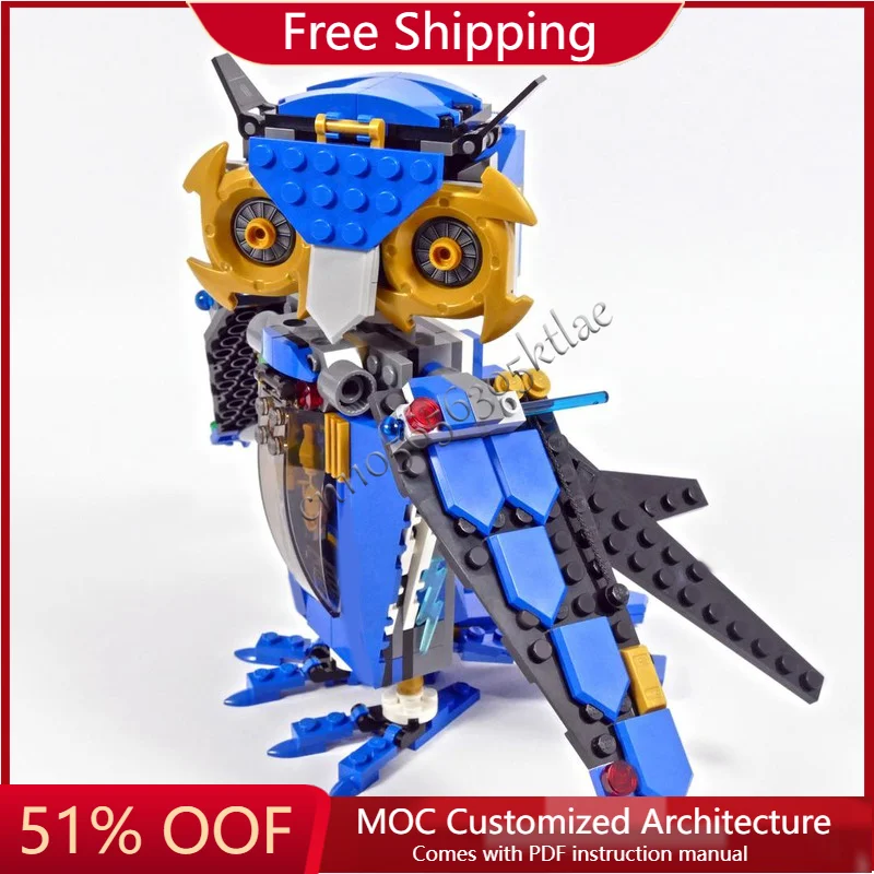 

505 деталей, синяя серия, классическая лодка с летающей совой, строительные блоки, модель в сборе, дисплей, игрушки, рождественские подарки-сюрпризы для детей