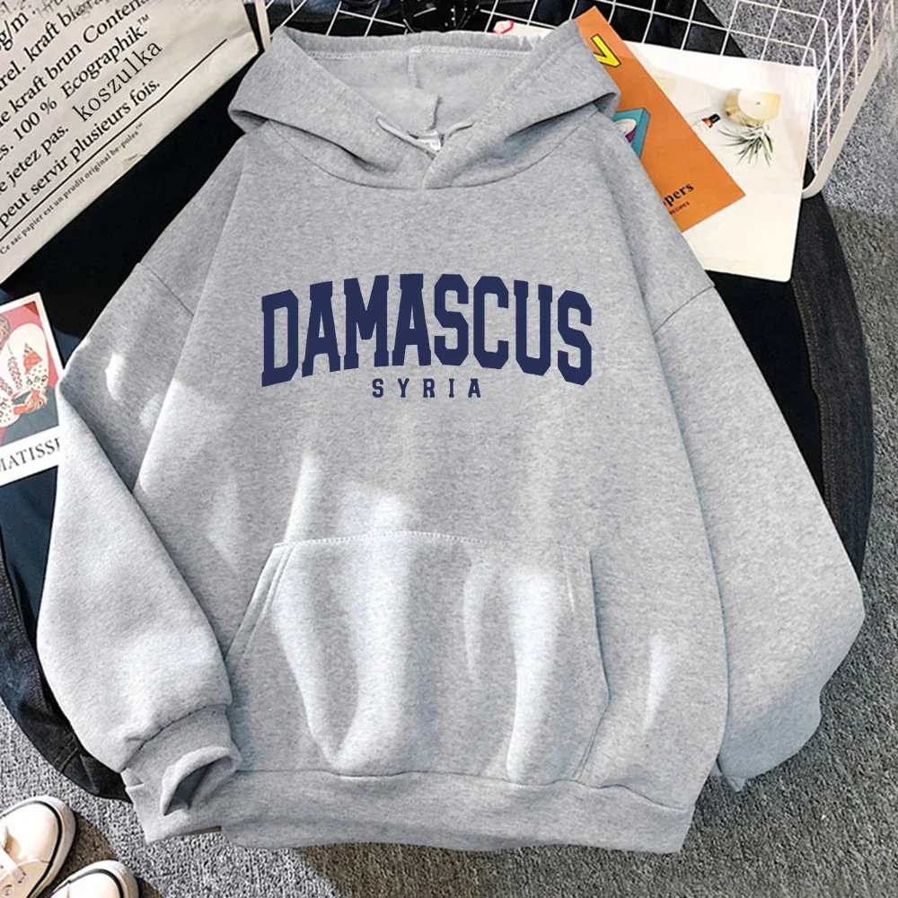 Damascus Syria Graphic Printed Hoodie Fashion Women Harajuku Aesthetic Sweatshirts Unisex Autumn Winter Casual Pullovers Tops