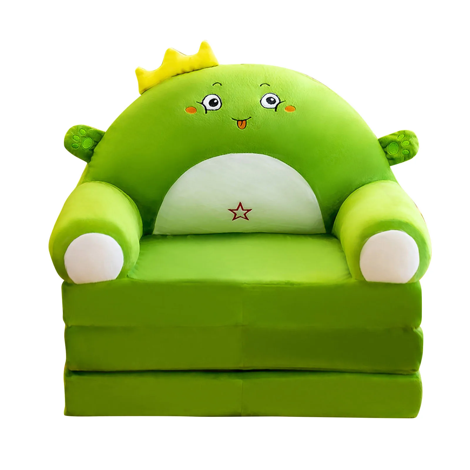 Plush Sofa Backrest Armchair 2 In 1 Foldable Cute Cartoon Lazy Sofa Children Flip Open Sofa Bed For Bedroom Folding Sofa Bed