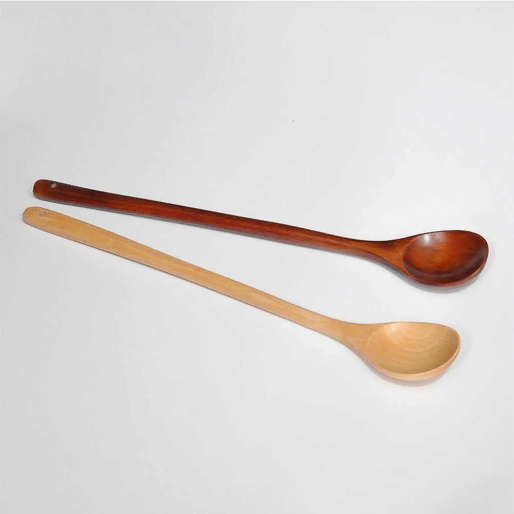 

5 pcs Wooden Spoon Mixing Long Handle Kitchen Utensils Bamboo Tools Food Grade Safe Non Toxic Spoon Honey